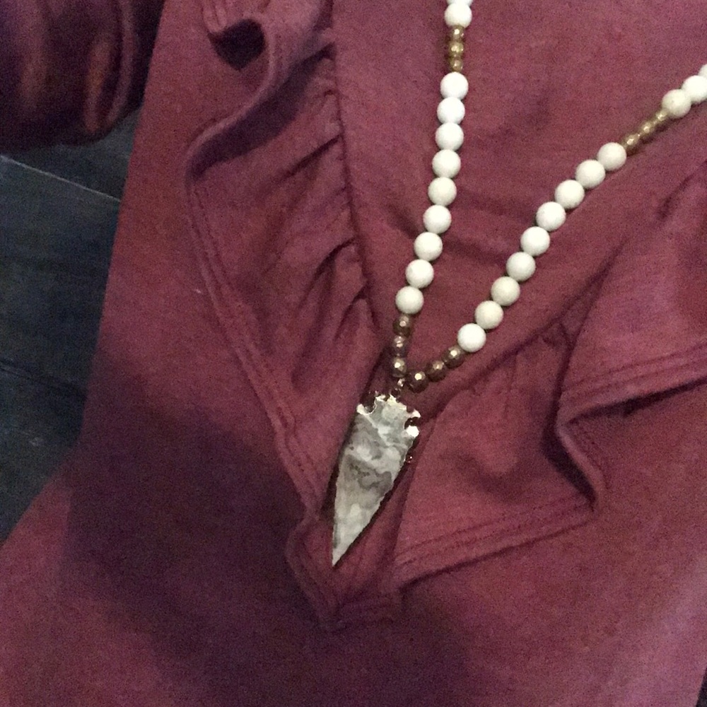 Betsy Pittard Design arrowhead statement necklace.